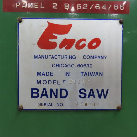 Enco 92250 18" x 11" Max Cutting Height Vertical Bandsaw 3Ph 220/480V