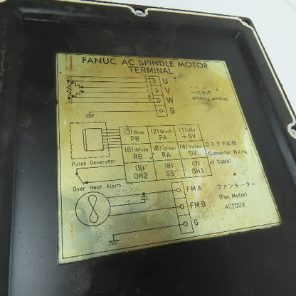 Fanuc A290-1003-X431 AC Spindle Motor Terminal Box Cover & Block Assembly