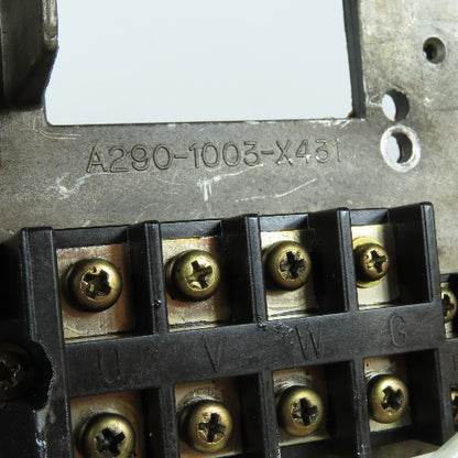 Fanuc A290-1003-X431 AC Spindle Motor Terminal Box Cover & Block Assembly