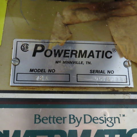 Powermatic Model 72A 14" Tilting Arbor Table Saw 3Ph 230/460V Tested