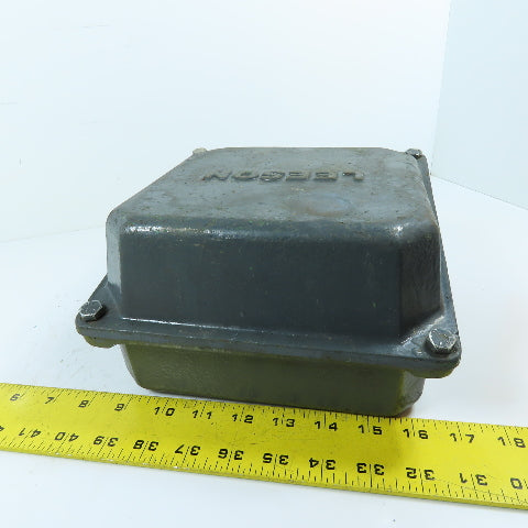 Leeson Cast Iron Motor Terminal Junction Box & Cover 4" Hole Center