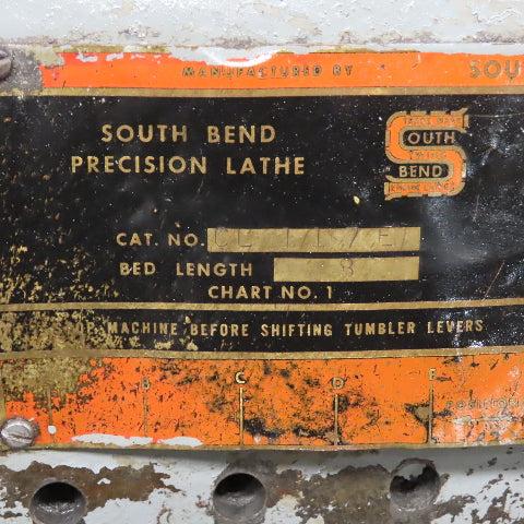 South Bend CL 117E 16"Swing x 57"Between Centers Precision Lathe 8'Bed 208-230V