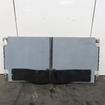 8'Wide x 4' Tall Double Acting Traffic Door Warehouse Swing Doors Set W/ Bumpers