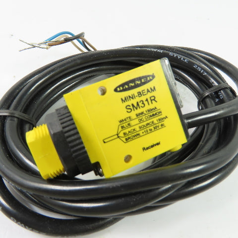 Banner SM31R MINI-BEAM Photoelectric Receiver Sensor +10 to 30V DC