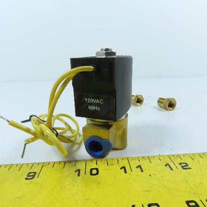 EHCOTECH B20V-1/4-CD-120VAC 1/4" NPT Brass Body Solenoid Valve N/C 120VAC