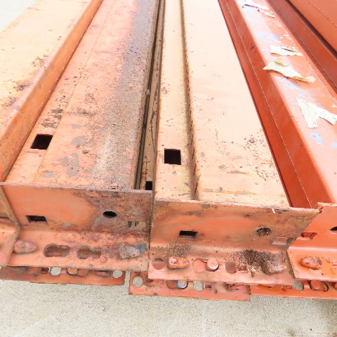 10' (120") x 5" x 2.75" Shaved Pin Pallet Racking Beam Shelf Used Lot Of 18