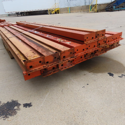 10' (120") x 5" x 2.75" Shaved Pin Pallet Racking Beam Shelf Used Lot Of 18