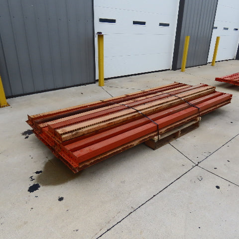 10' (120") x 5" x 2.75" Shaved Pin Pallet Racking Beam Shelf Used Lot Of 18