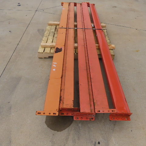 10' (120") x 5-1/2" x 3" Round Pin Pallet Racking Beam Shelf Used Lot Of 5