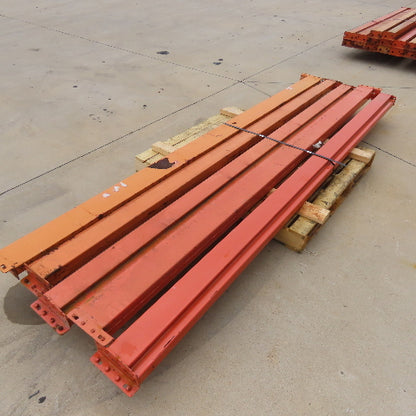 10' (120") x 5-1/2" x 3" Round Pin Pallet Racking Beam Shelf Used Lot Of 5
