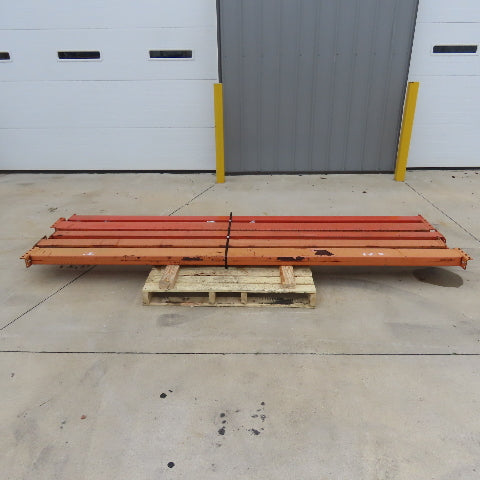 10' (120") x 5-1/2" x 3" Round Pin Pallet Racking Beam Shelf Used Lot Of 5