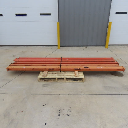 10' (120") x 5-1/2" x 3" Round Pin Pallet Racking Beam Shelf Used Lot Of 5