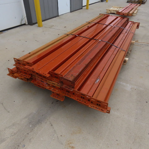 10' (120") x 4" x 2-1/2" Shaved Pin Pallet Racking Beam Shelf Used Lot Of 22