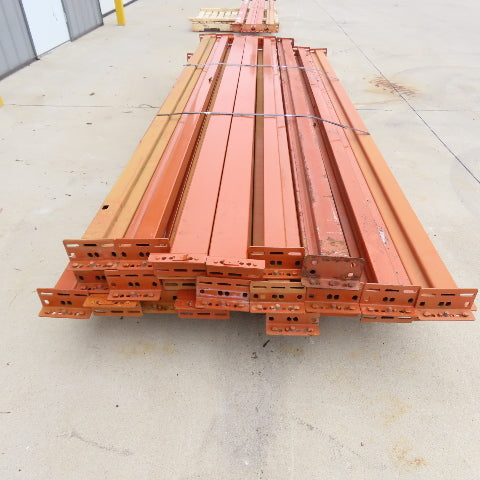 10' (120") x 4" x 2-1/2" Shaved Pin Pallet Racking Beam Shelf Used Lot Of 22