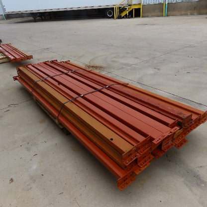 10' (120") x 4" x 2-1/2" Shaved Pin Pallet Racking Beam Shelf Used Lot Of 22