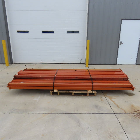 10' (120") x 4" x 2-1/2" Shaved Pin Pallet Racking Beam Shelf Used Lot Of 22