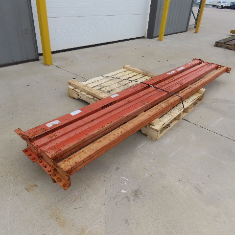 116" x 4" x 3" Round Pin Pallet Racking Beam Shelf Used Lot Of 4