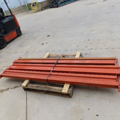 8' (96") x 4" x 3" Shaved Pin Pallet Racking Beam Shelf Used Lot Of 6
