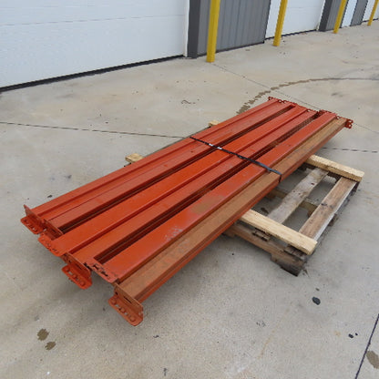 8' (96") x 4" x 3" Shaved Pin Pallet Racking Beam Shelf Used Lot Of 6