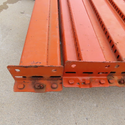 10' (120") x 4" x 3" Shaved Pin Pallet Racking Beam Shelf Used Lot Of 5