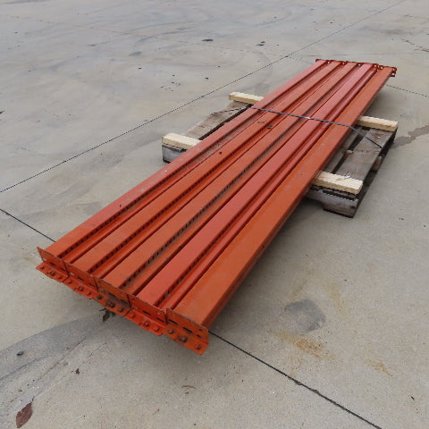 10' (120") x 4" x 3" Shaved Pin Pallet Racking Beam Shelf Used Lot Of 5