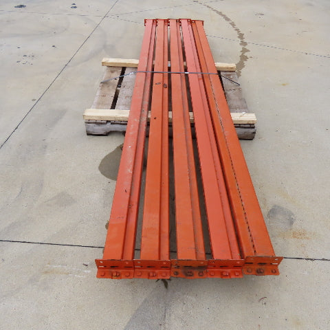 10' (120") x 4" x 3" Shaved Pin Pallet Racking Beam Shelf Used Lot Of 5