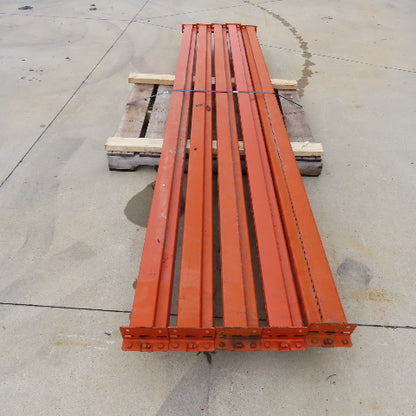 10' (120") x 4" x 3" Shaved Pin Pallet Racking Beam Shelf Used Lot Of 5