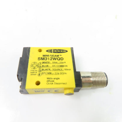 Banner SM312WQD Mini-Beam Photoelectric Sensor 10-30VDC