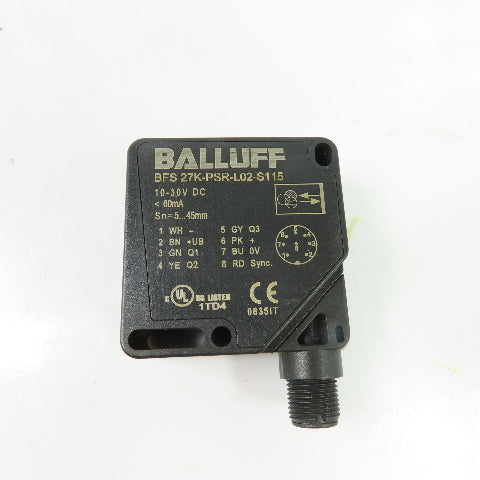 Balluff BFS 27K-PSR-L02-S115 Photoelectric Color Sensor 10-30VDC