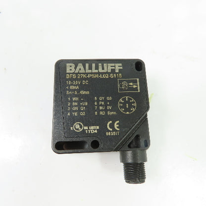 Balluff BFS 27K-PSR-L02-S115 Photoelectric Color Sensor 10-30VDC