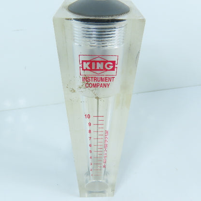 King Instrument Company 1-10 GPM Liquid Flow Meter Acrylic Block Style