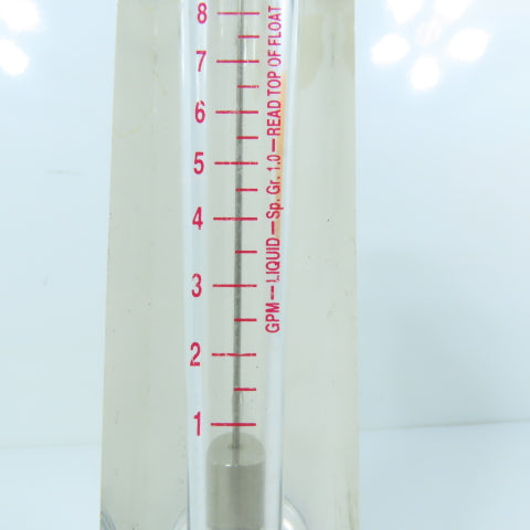 King Instrument Company 1-10 GPM Liquid Flow Meter Acrylic Block Style
