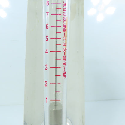 King Instrument Company 1-10 GPM Liquid Flow Meter Acrylic Block Style