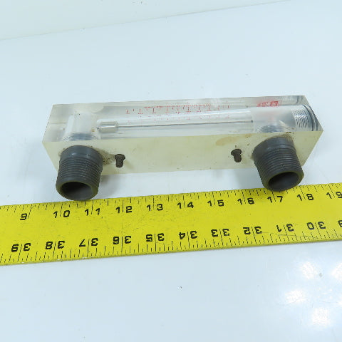 King Instrument Company 1-10 GPM Liquid Flow Meter Acrylic Block Style