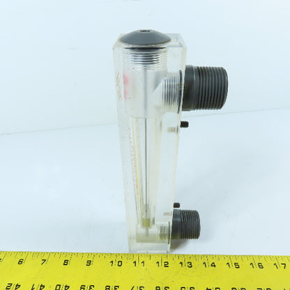 King Instrument Company 1-10 GPM Liquid Flow Meter Acrylic Block Style