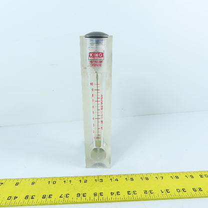 King Instrument Company 1-10 GPM Liquid Flow Meter Acrylic Block Style