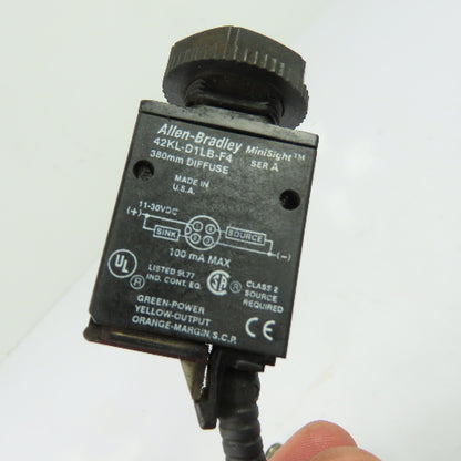 Allen-Bradley 42KL-D1LB-F4 MiniSight Photoelectric Sensor 380mm 11-30VDC Ser A