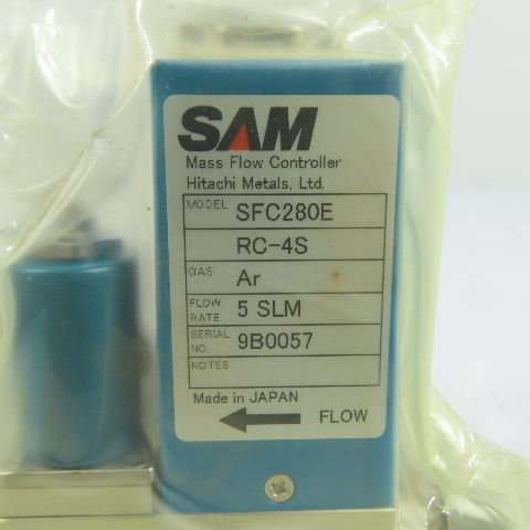 SAM RC-4S SFC280E Mass Flow Controller Ar Gas 5 SLM Flow Rate