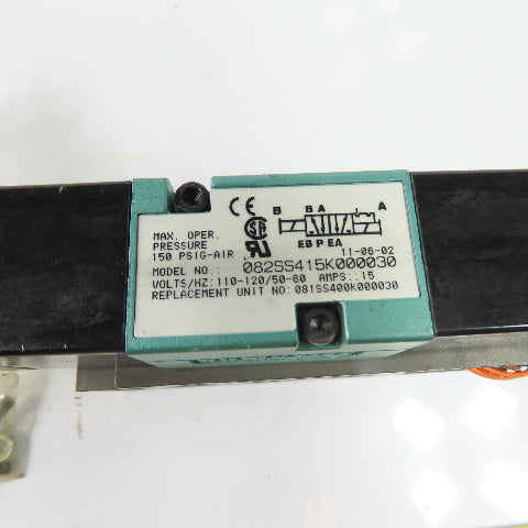 Numatics 228-703B 082SS415K000030 Solenoid Air Valve w/Manifold Base 110-120VAC