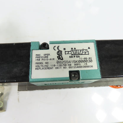 Numatics 228-703B 082SS415K000030 Solenoid Air Valve w/Manifold Base 110-120VAC
