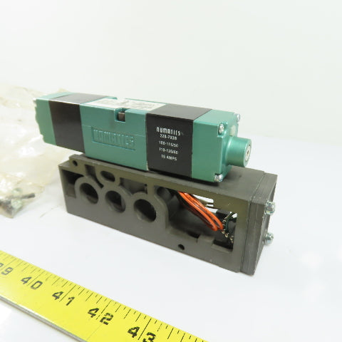 Numatics 228-703B 082SS415K000030 Solenoid Air Valve w/Manifold Base 110-120VAC