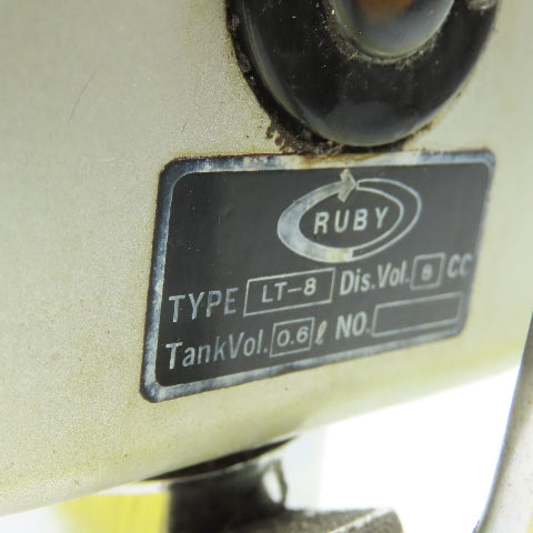 Ruby LT-8 Manual Lever-Actuated Oil Reservoir Lubricator Pump 0.6l 8cc