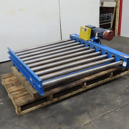 50" Wide x 60" Long Powered Roller Conveyor 208-230/480V 3/4Hp 31FPM Tested