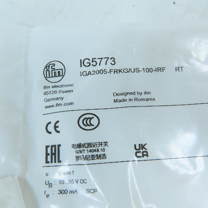 ifm IGA2005-FRKG/US-100-IRF IG5773 M18 Inductive Proximity Sensor 5mm 10-55VDC