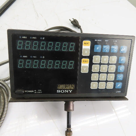 Sony LH51-2 2-Axis Mill Digital Readout Display W/Linear Scale 100-230VAC