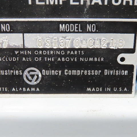 Quincy QSI-370 75Hp Rotary Screw Air Compressor 370CFM 125PSI 208-480V Tested