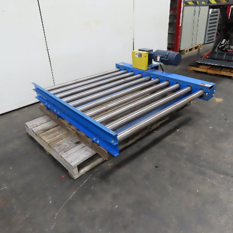 50" Wide x 60" Long Powered Roller Conveyor 208-230/480V 3/4Hp 31FPM Tested