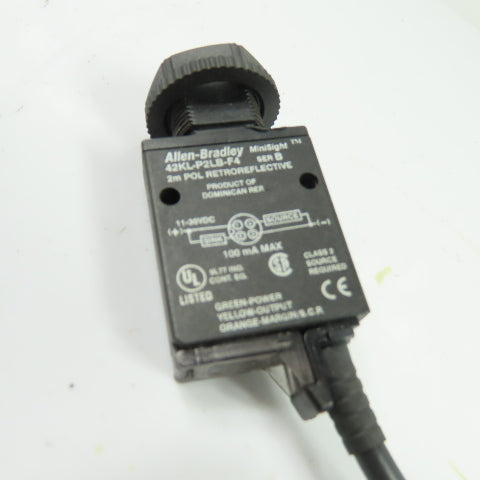 Allen-Bradley 42KL-P2LB-F4 MiniSight Polarized Retroreflective Sensor 11-30VDC