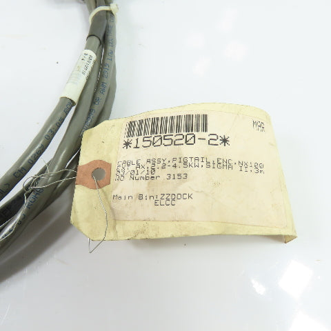Yaskawa 150520-2 NX100 Ext Axis Encoder Pigtail Cable 2.2-4.5kW Sigma II 3m