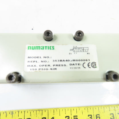 Numatics 353BA400M000061 Pneumatic Solenoid Air Valve 24VDC 150PSIG